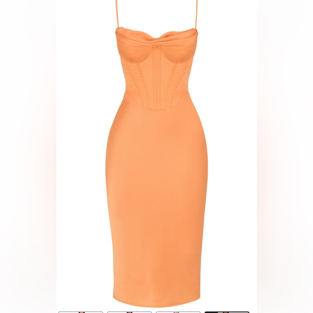 House or CB Myrna Satin Corset Dress